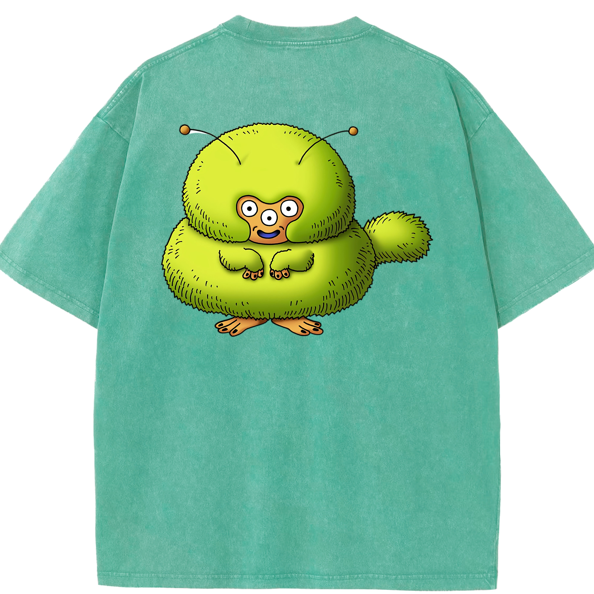（画像用） ドラゴンクエスト Doragon Kuesuto Dragon Quest 綿100% ヴィンテージ風 半袖Tシャツ（背面プリント）
